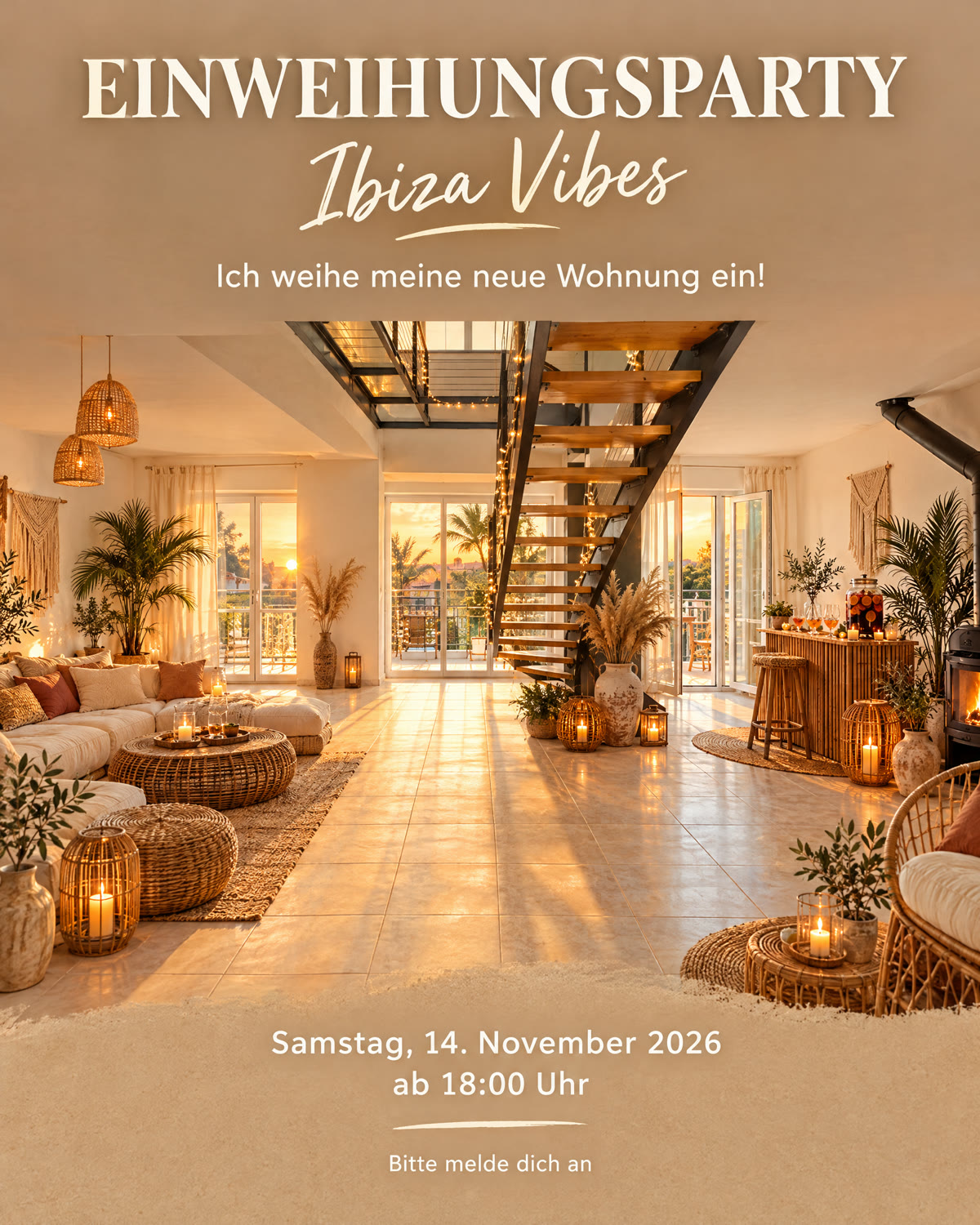 Einladung zur Einweihungsparty, Ibiza Vibes, Samstag, 14. November 2026 ab 18:00 Uhr